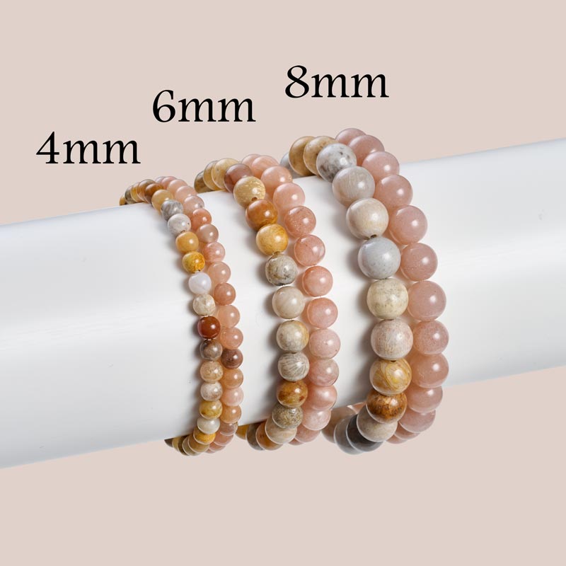 Set of 4mm Natural Crystal Beaded Bracelets for Women