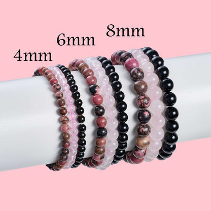 Set of 4mm Natural Crystal Beaded Bracelets for Women