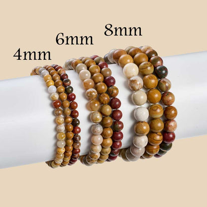 Set of 4mm Natural Crystal Beaded Bracelets for Women