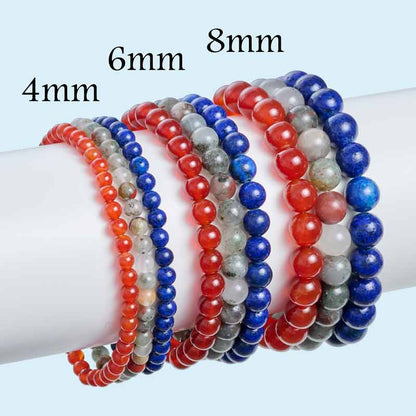 Set of 6mm Natural Crystal Beaded Bracelets for Women