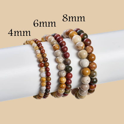 Set of 4mm Natural Crystal Beaded Bracelets for Women