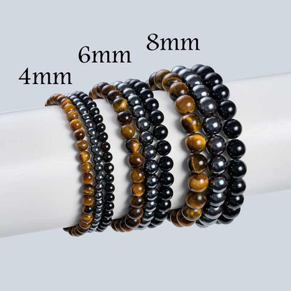 Set of 4mm Natural Crystal Beaded Bracelets for Women