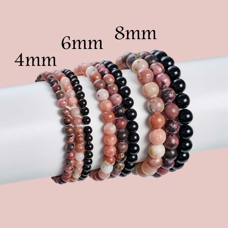 Set of 6mm Natural Crystal Beaded Bracelets for Women