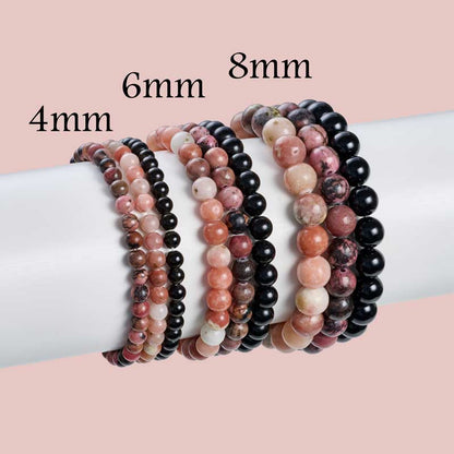 Set of 6mm Natural Crystal Beaded Bracelets for Women